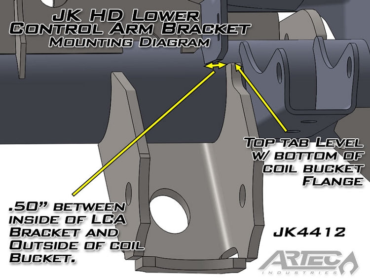 Jeep Jk Hd Lower Control Arm Mounts Artec Industries 3541