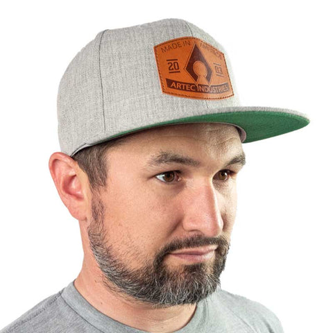 Artec Made in America Heather Grey Hat with Leather Patch