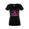 Artec Women's V-neck Made in America Shirt - Black-Pink