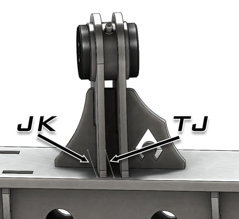 Truss includes etch lines to line up BR1122 with OEM orientations for JK and TJ.